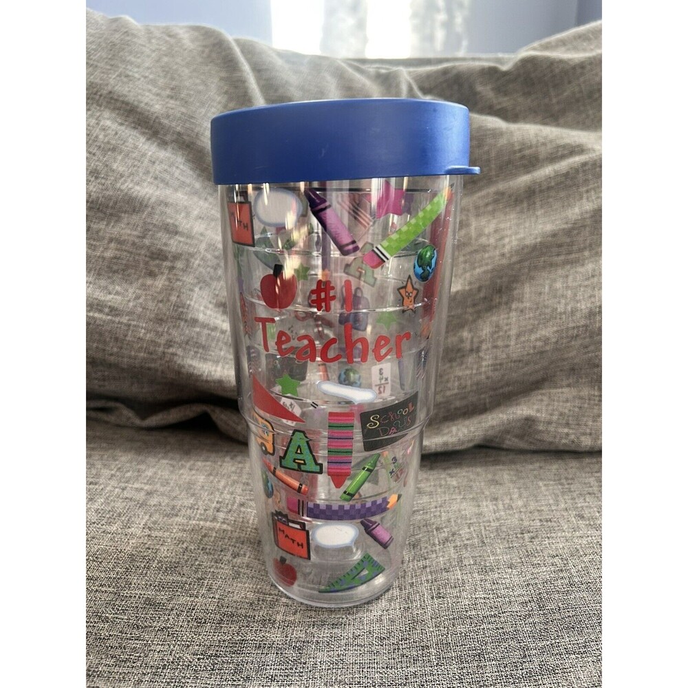 Tervis Tumbler #1 Teacher Blue Lid 24 Oz